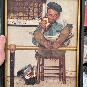 "Lion and His Keeper",Norman Rockwell framed print